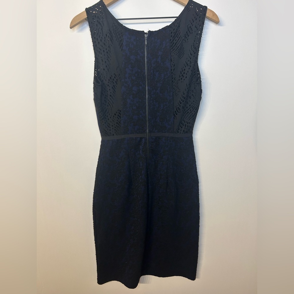 Anthropologie Blue and Black Moulinette Soeurs Larkin Sheath Dress, Size 8 - Picture 9 of 13
